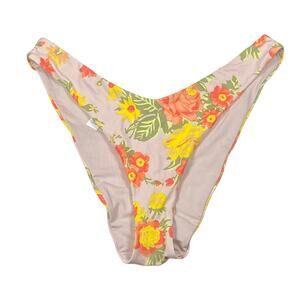 Aerie Bikini Bottom Women's Size Large Pink Floral High Leg NWT
